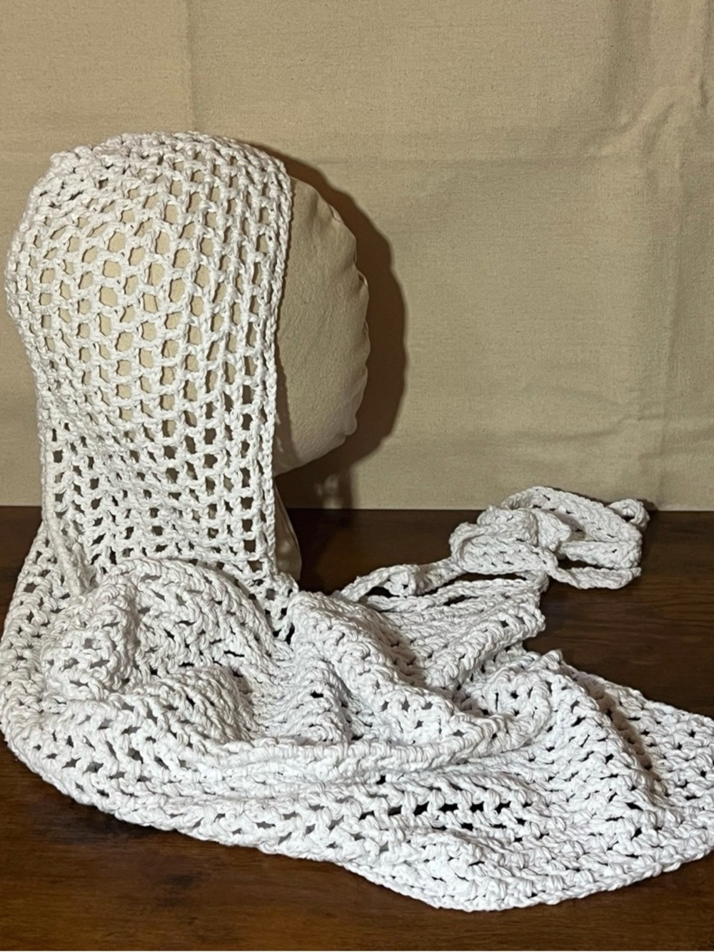 Handmade Crochet Durag | Adjustable Tie Durag | White